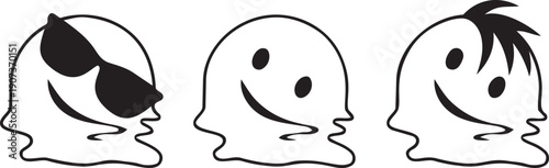 Cool and Playful Characters: A set of unique characters with joyful expressions, each showcasing their distinct personality through stylish accessories and a whimsical appearance.