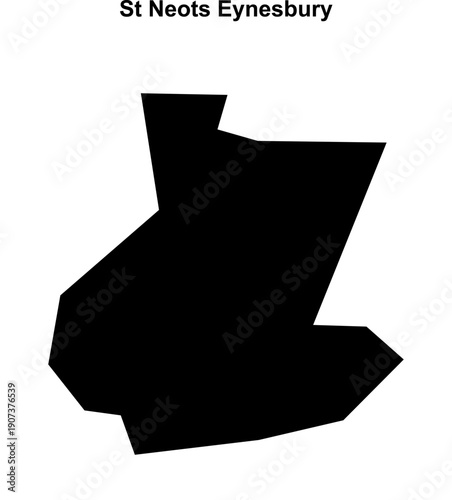 St Neots Eynesbury (England) blank outline map