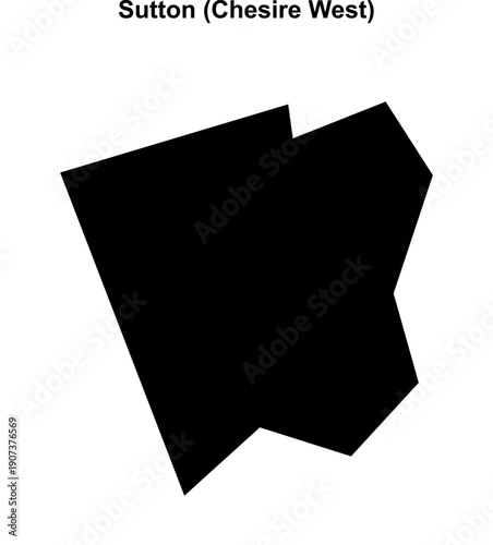 Sutton (England) blank outline map