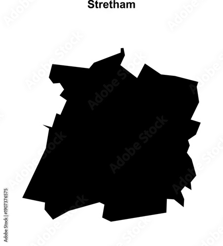 Stretham (England) blank outline map