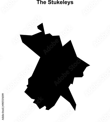 The Stukeleys (England) blank outline map