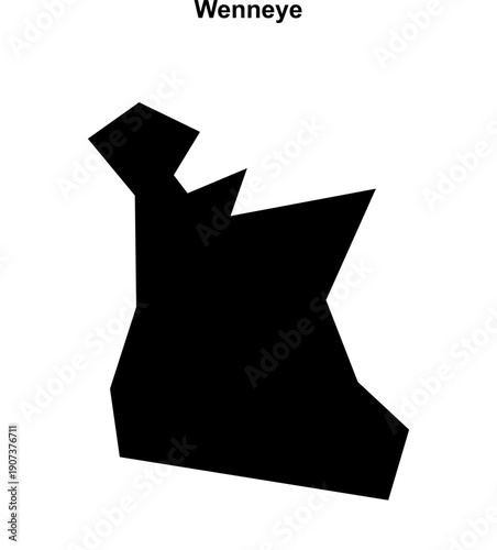 Wenneye (England) blank outline map