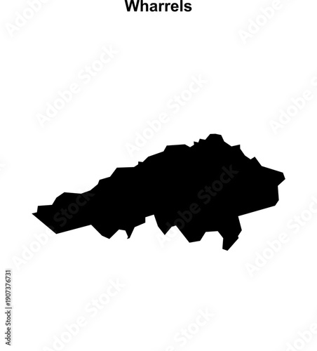Wharrels (England) blank outline map