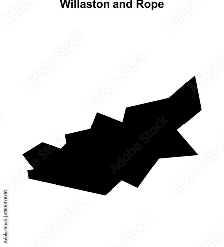 Willaston and Rope (England) blank outline map