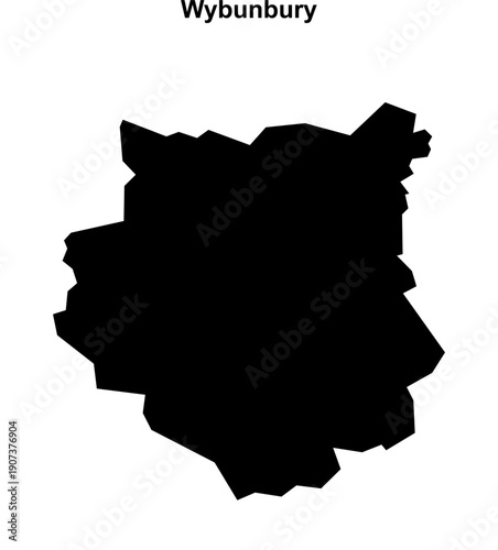 Wybunbury (England) blank outline map