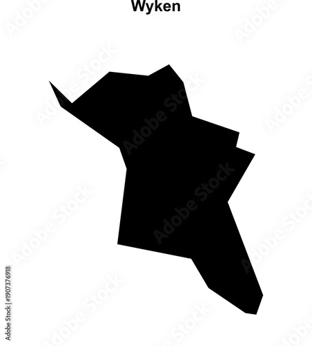 Wyken (England) blank outline map