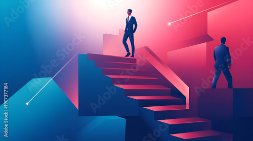 businessman on stairs