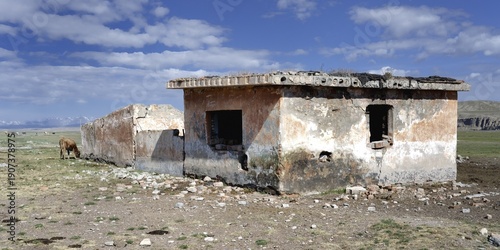Former border guard garrison at the Chinese Border, Naryn Province, Kyrgyzstan