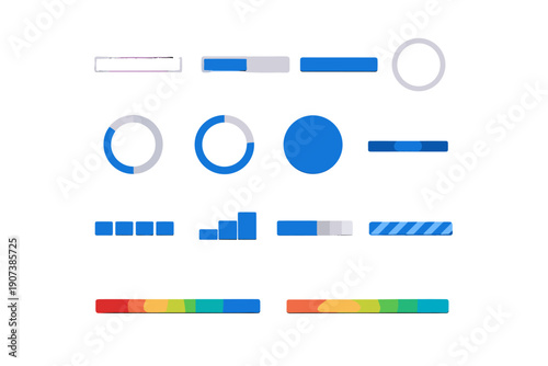 Vector circular image icon bar fill progress simple generation gradient indeterminate animation