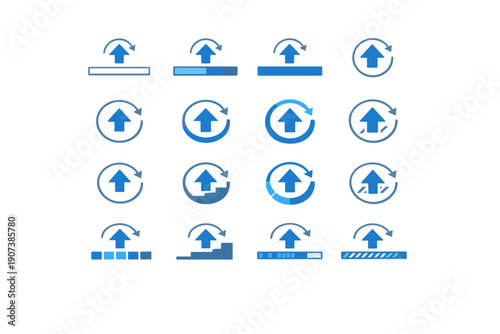 Empty vector partial icon progress segmented generation image circular linear stepped simple