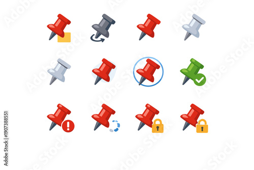 Locked ring vector image unpin state unlocked simple pin inactive icon generation