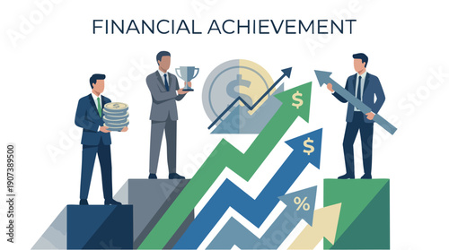 Businessmen Achieving Financial Success Together.