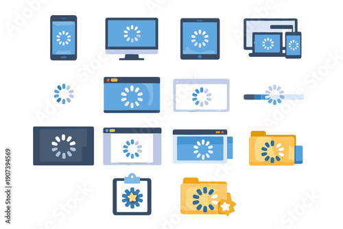 Desktop image expanded loader icon overlay tablet vector generation loading background mobile