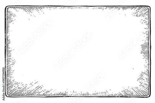 An empty rectangular frame with a heavily textured, scratchy border and a blank center