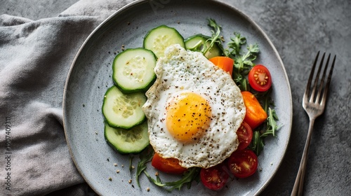 Luxury Vegan Dish with Separated Fresh Ingredients