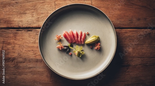 Luxury Vegan Dish with Separated Fresh Ingredients