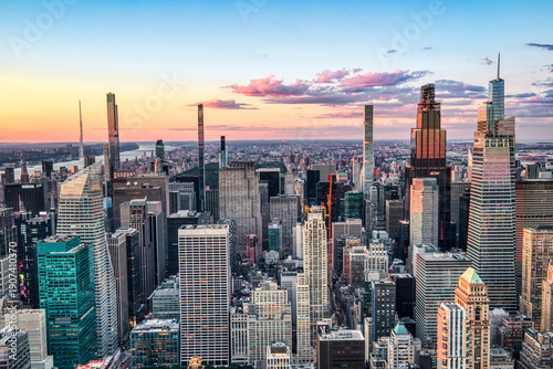 Wallpaper Mural New York City Midtown Aerial View at Sunset, New York Torontodigital.ca