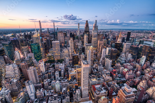 Wallpaper Mural New York City Midtown Aerial View at Sunset, New York Torontodigital.ca