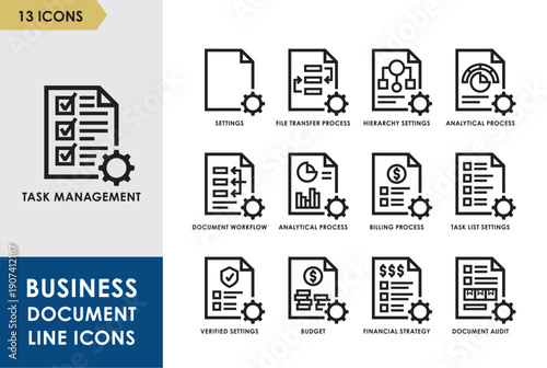 Financial Statement Document Line Icon