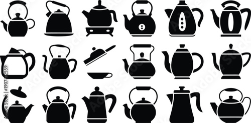 Kettle icon set Vector