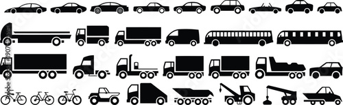 Transportation icon set Vector
