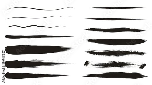 Wallpaper Mural Black brush strokes on white background for design Torontodigital.ca