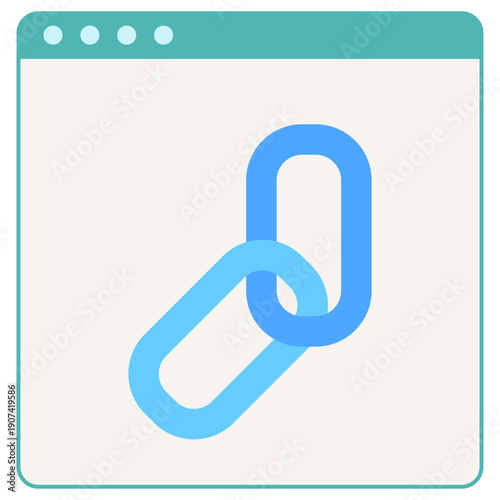 Backlink Flat Color Icon, Mini Illustration For Modern Concept, Ui, Ux Web And App Development. Related To Seo And Online Marketing.