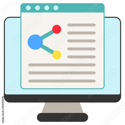 Backlink Flat Color Icon, Mini Illustration For Modern Concept, Ui, Ux Web And App Development. Related To Seo And Online Marketing.