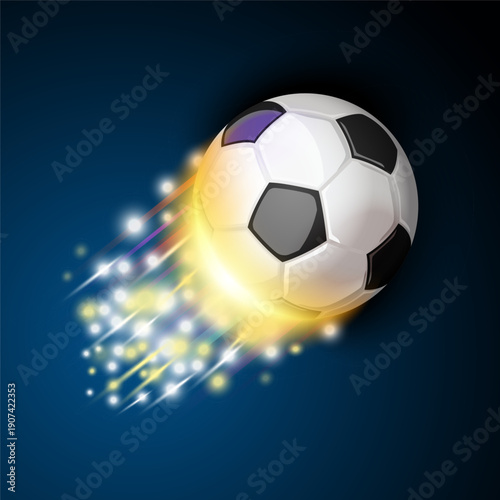 Soccer ball with motion in the dark