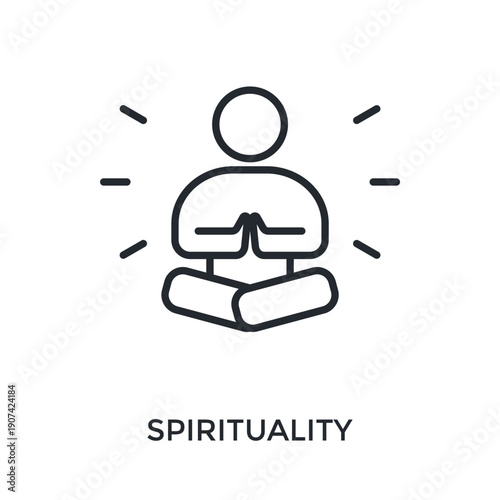 Spirituality Icon Outline Style. Vector Illustration For Graphic Design