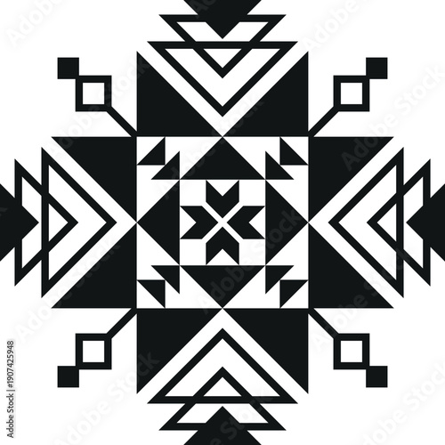 Navajo ornament. Tribal indian motif in geometric style