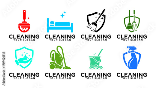 Cleaning Logo Collection with Hygiene Icons