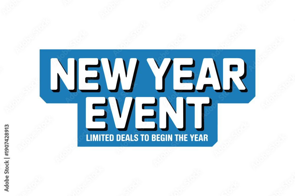 Fototapeta premium Bold Blue New Event Banner with White Text