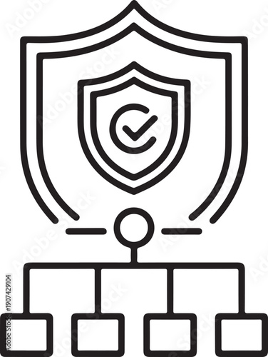 Cybersecurity shield with organizational structure