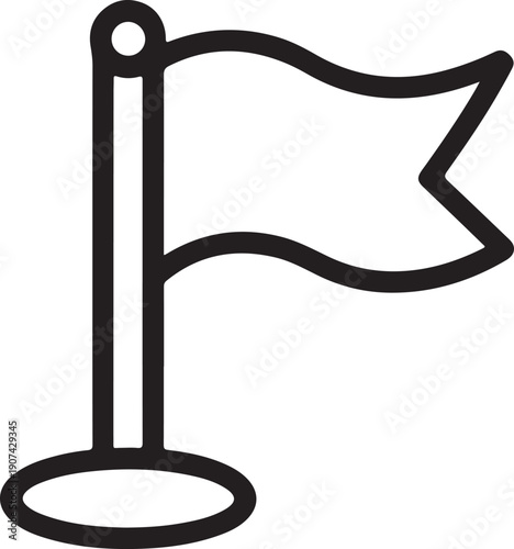 Fotografie A simple black and white flag icon on a pole