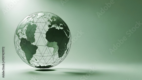 3D Digital Globe Network Connection, Global Communication, Technology Concept