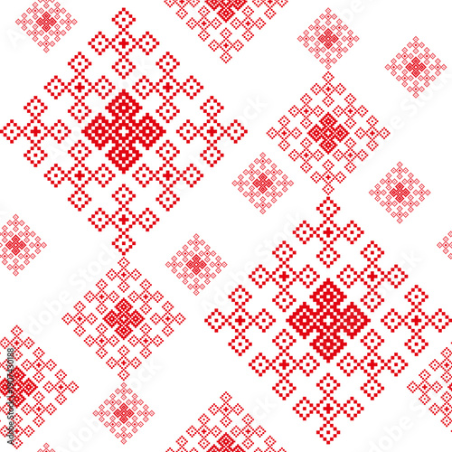 Seamless pattern with a Belarusian ornamental symbol of purity