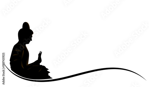 Buddha silhouette vector. Vector element for Vesak day