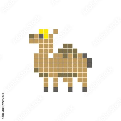 Tableau sur toile A flat pixel design made of geometric square color blocks on a clean icon layout