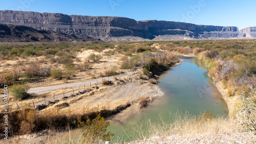 The Rio Grande River on the border between the US and Mexico in Big Bend National Park