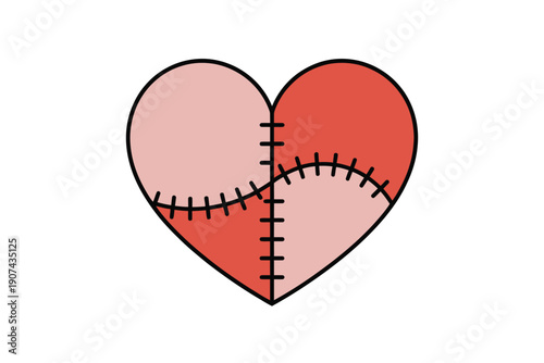 Closeup of Red Football with White Stitching