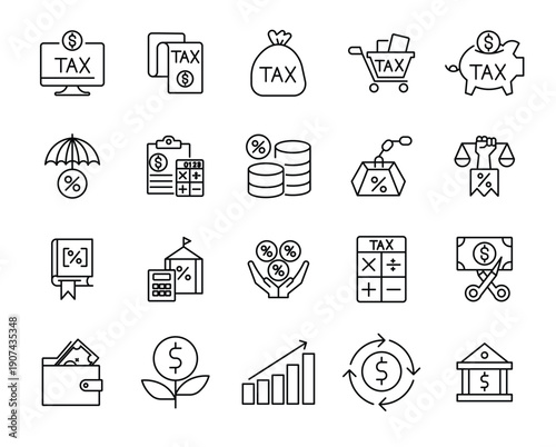 Tax icon set.