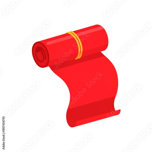 The illustration depicts a vetcor scroll unrolling with a yellow band around it.