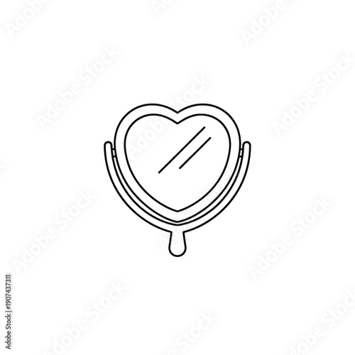 A 2D vector illustration of a stethoscope with a heart shape on a medical checkup