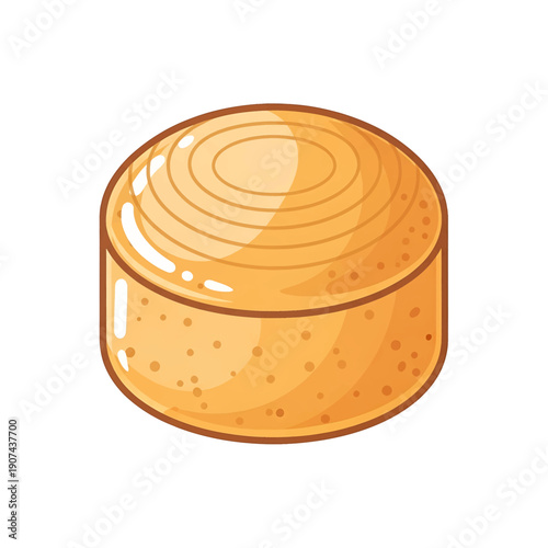 A 2D vector illustration of a single orange jam jar with a lid on a table