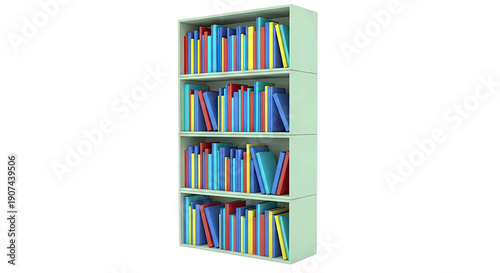 Bookshelf with colorful books