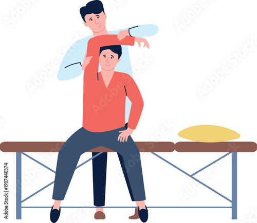 Osteopath check patient body injury. Therapy concept