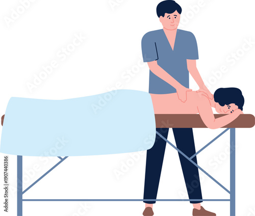 Massage color icon. Human back recovery therapy