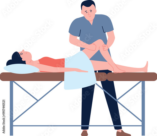 Spa massage color illustration. Leg muscle recovery