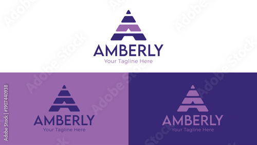 Geometric Pyramid A Letter design
